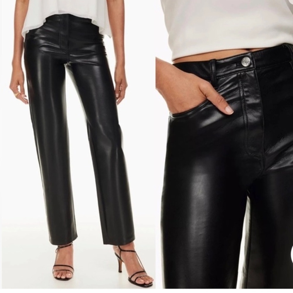 NWT Aritizia Wilfred Melina Pant Black Faux Leather Pants 0
